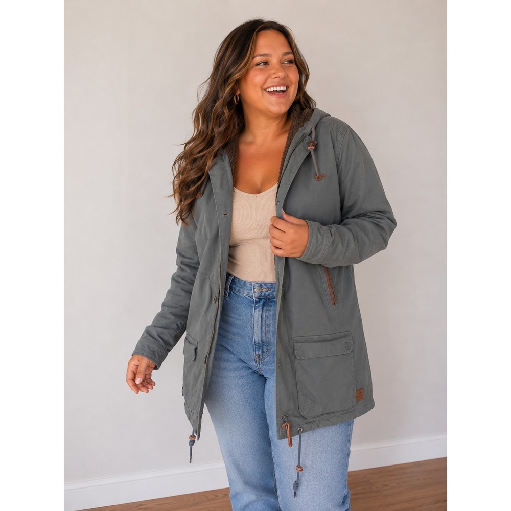 Kimes Ranch AWA Jacket Sz XXL Olive Sherpa Lined Hooded Western Work Chore Coat